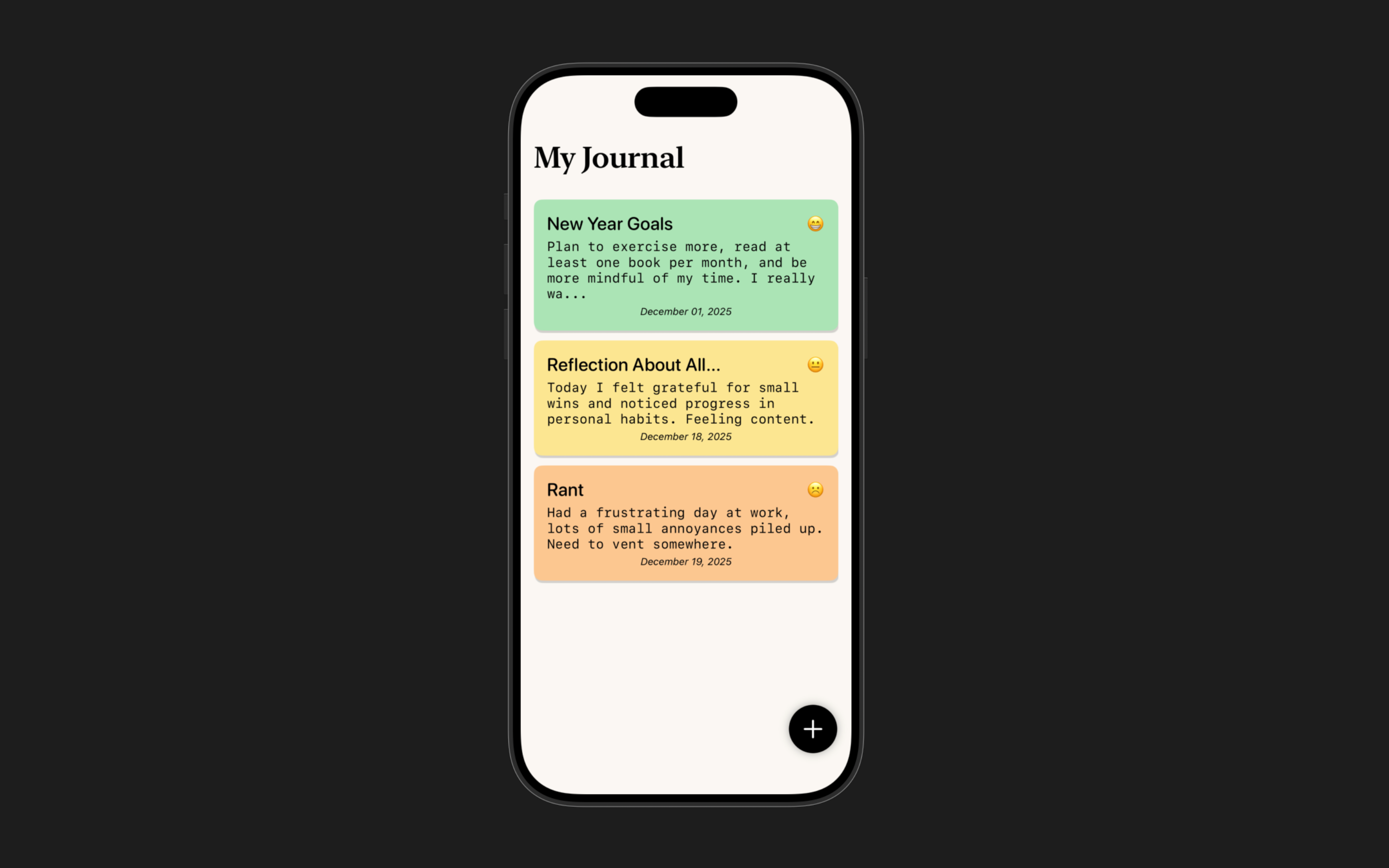 iOS Journal App preview
